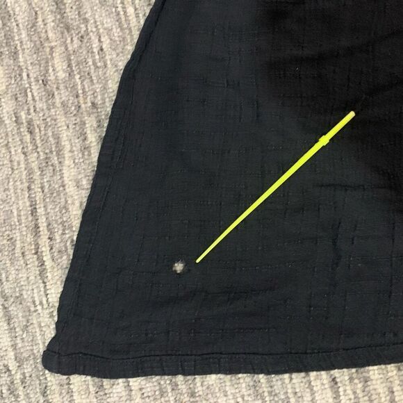 Las Manos Womens Size XL Button Front Blouse Top Black Long Sleeve V Neck‎ Gauzy - Picture 6 of 8